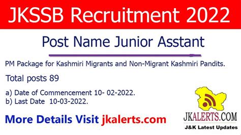 JKSSB Jobs Recruitment 2022 JKAlerts JK Updates