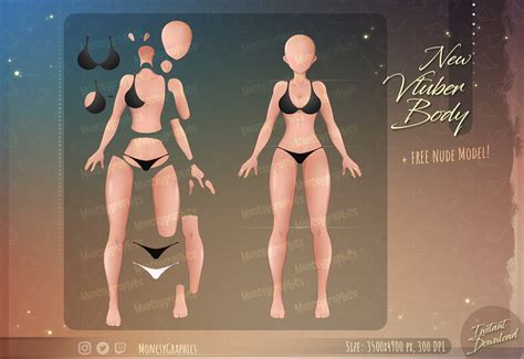 Vtuber Character Model Body Psd Live D Full Body Model Female