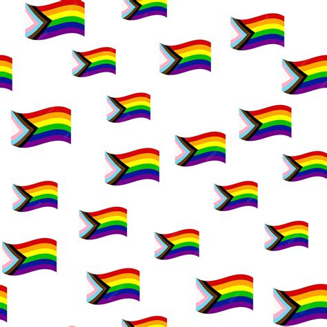 Premium Vector Seamless Pattern With New Lgbt Flag Hearts Text Flower