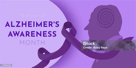 Bulan Kesadaran Alzheimer Nasional Ilustrasi Grafik Vektor Saham