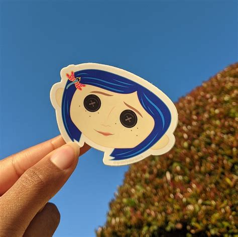 Coraline Sticker Coraline Sticker Button Eyes Coraline Etsy