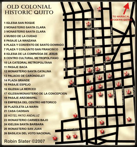 Old Colonial Historic Quito Map Quito Ecuador Mappery