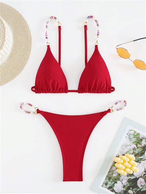 Women S Bikini Set With Separated Top And Bottom Pieces And