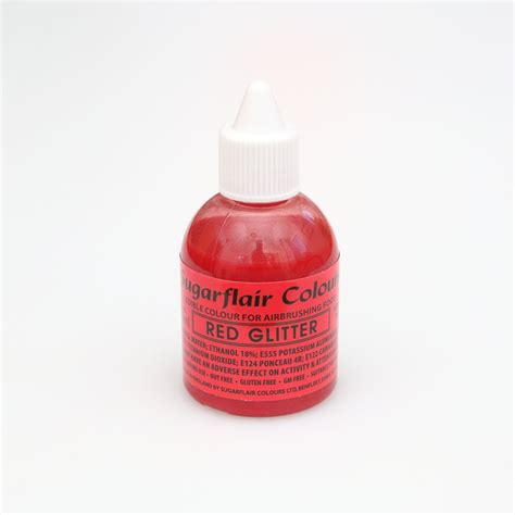 Airbrush Lebensmittelfarbe Fl Ssig In Glitter Rot Red