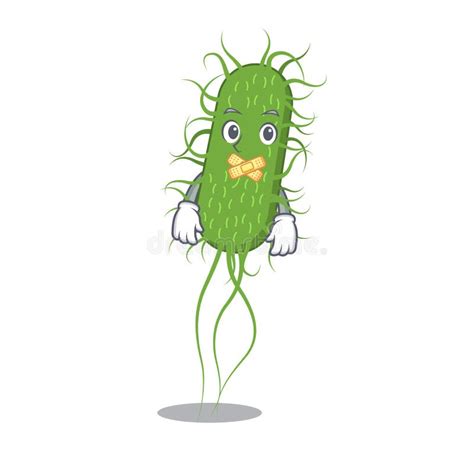ecoli bacteria cartoon character style  mysterious silent gesture