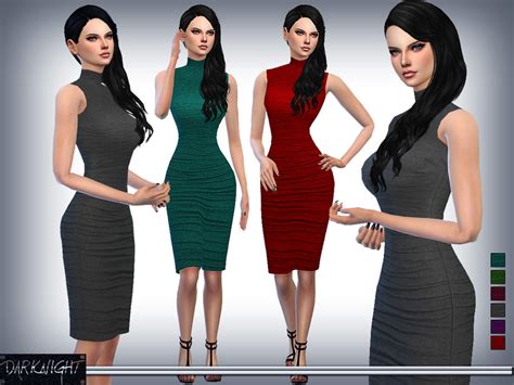 The Sims Resource Jersey Dress With Turtleneck