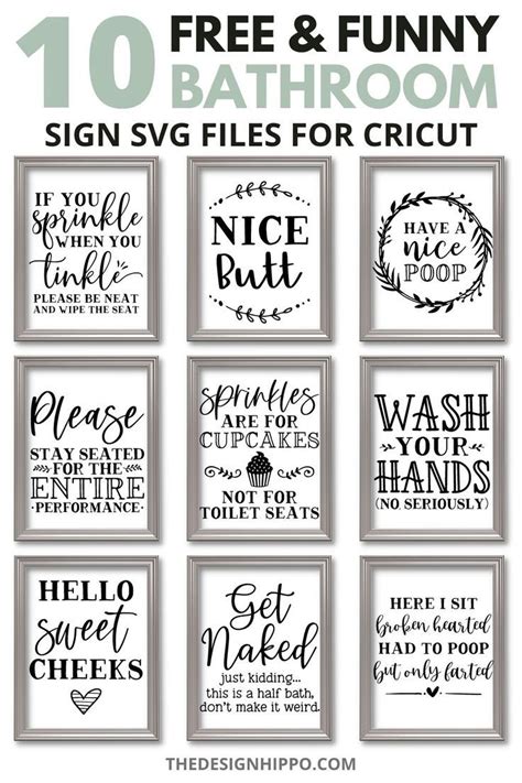 10 Free And Funny Bathroom Sign Svg Files For Cricut Bathroom Quotes