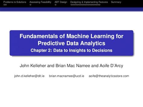 Pdf Fundamentals Of Machine Learning For Predictive Data Analytics