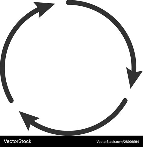 Three Circle Clockwise Arrows Black Icon Isolated Vector Image