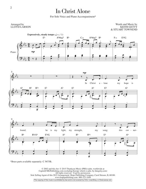 Keith Kristyn Getty In Christ Alone Arr Lloyd Larson Sheet Music