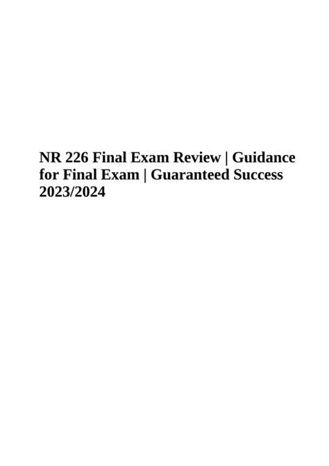 Nr Final Exam Questions With Correct Answers Graded A