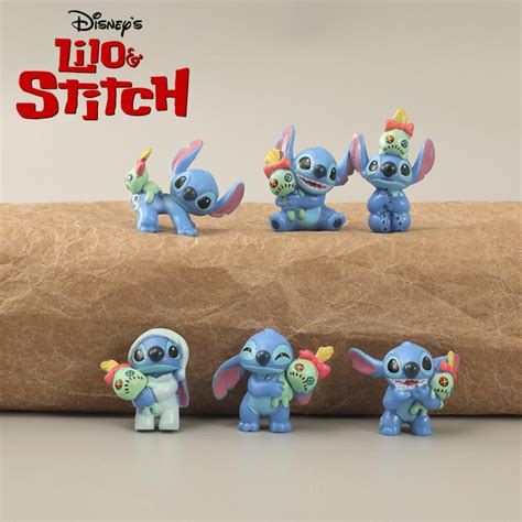 6Pcs Set Lilo Stitch Character Anime Experiment Boojiboo Doll Cute