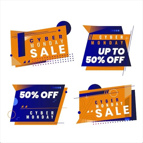 Colecci N De Insignias De Rebajas Planas De Cyber Monday Vector Gratis