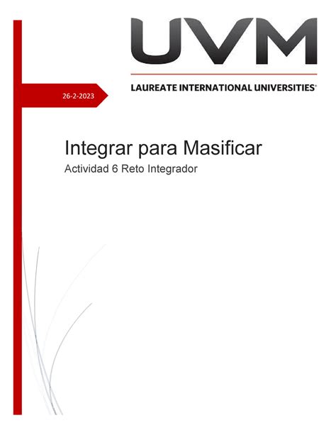 A Lvm Actividad Integrar Para Masificar Integrar Para