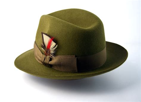 Fedora The Phoenix Olive Green Fedora Hat For Men Mens Etsy