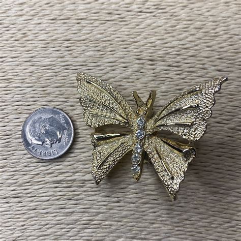 Vintage Signed Gerrys Butterfly Brooch Pin Gem