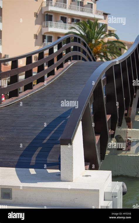 Wooden Bridge In Lefkada Island Greece Stock Photo Alamy