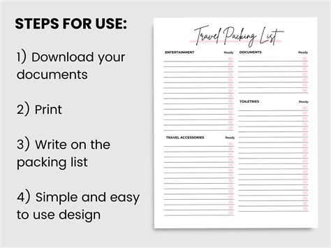 Travel Packing List Printable, Packing Checklist, Cruise Packing List