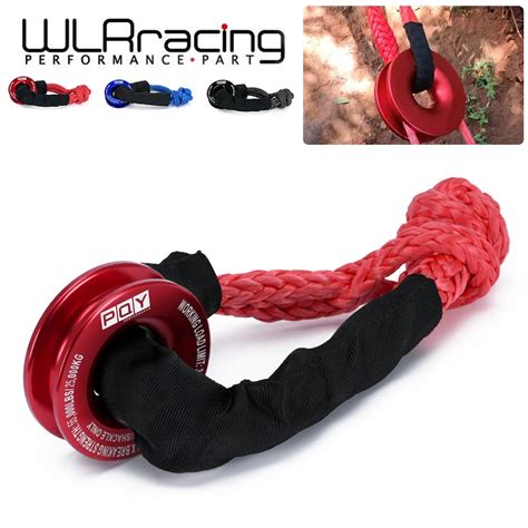 55000lbs Winch Rope Synthetic Soft Shackle Recovery Ring Set Rugged