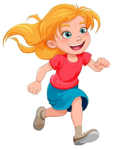 Free Vector | Running girl cartoon character