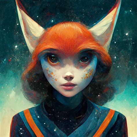 Prompthunt Beautiful Fox Girl In Outer Space