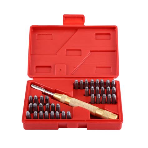 38Pcs/set Letter Number Punch Tool Set Metal Punch Stamp Set Tool Kit ...