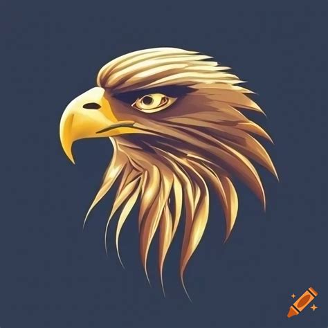 Striking And Fierce Eagle Head In Gold Vector Art On Craiyon