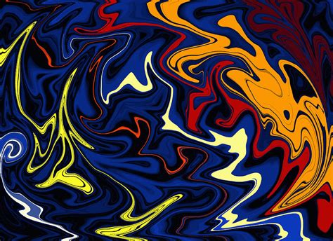 Warped Wet Paint Abstract In Comic Book Colors Digital Art By Shelli