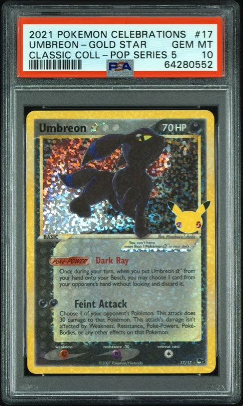 Pokemon Celebrations Umbreon Gold Star Psa Hobbies Toys Toys