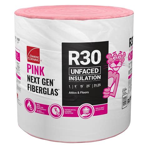 Owens Corning R 30 Unfaced Fiberglass Insulation Roll 15 In X 25 Ft