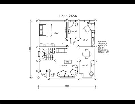 Проект «Родос» - Двухэтажный готовый коттедж под ключ 8,5 на 8,5 м ...