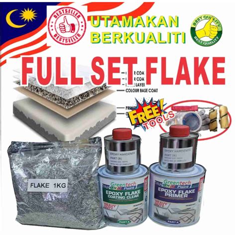 Full Set Flake Coating Epoxy Toilet Tile Floor Waterproof Free Tools