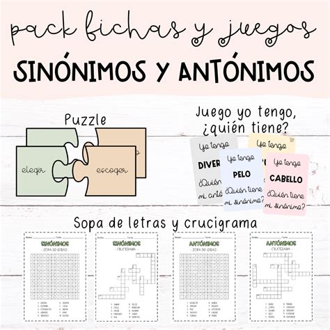 Pack Sin Nimos Y Ant Nimos Imagina Crea Educa