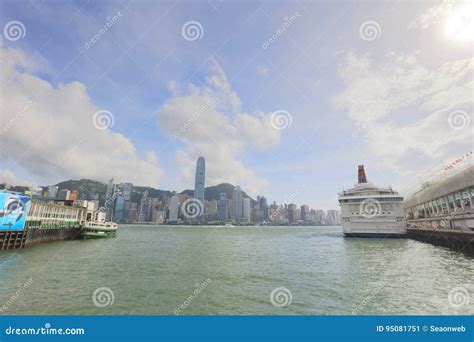 The Cruise Ship Docked At Ocean Terminal Editorial Photo Image Of