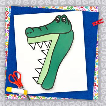 Number Craft | Seven | Alligator by Heart Happy - Kari Behrens | TPT