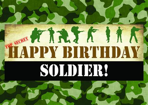 Army Soldier Birthday Banner A0 Etsy