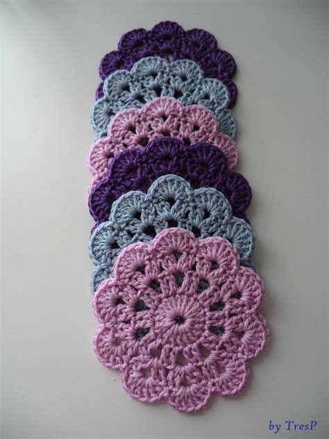 TresP Craft Blog POSAVASOS DE CROCHET GANCHILLO MODELO FLOR