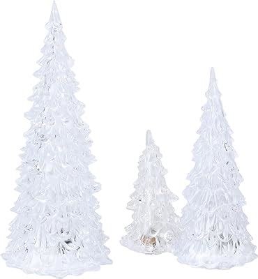 Amazon Glasburg Lighted Mercury Glass Christmas Tree Figurine With