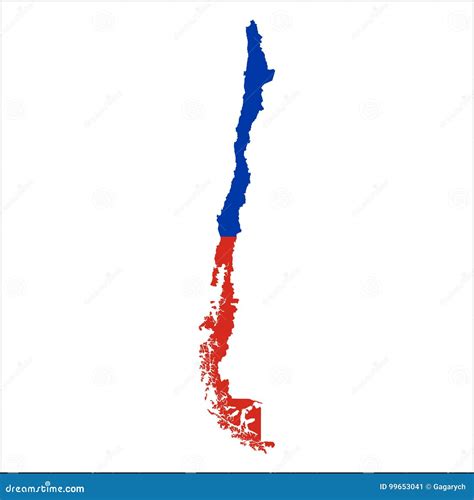 Chile High Resolution Map with National Flag. Stock Vector ...