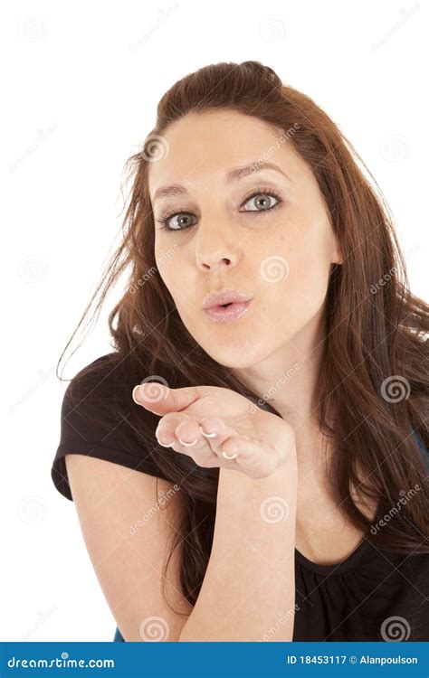 Brunette Blowing Kiss Stock Image Image Of Girl Fresh 18453117