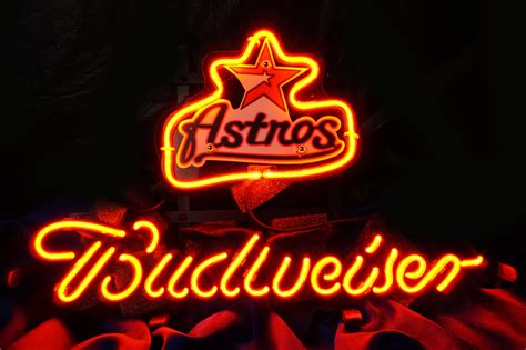 Wiki Neon Sign Blog Mlb Houston Astros Baseball Budweiser Beer Neon Light Sign 13 X 9