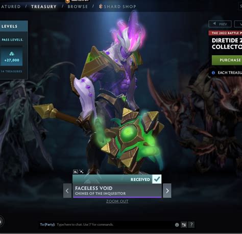 Dota 2 Diretide 2022 Collector S Cache Set For Faceless Void Chines Of