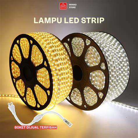 Jual Lampu Panjang Selang LED Strip 5050 SMD AC 220V METERAN Lampu