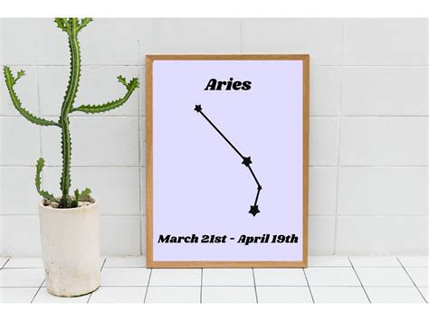 Aries Constellation Map / Astrology Poster / Constellation | Etsy