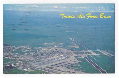 CA Travis Air Force Base Aerial View Vintage 1970 Postcard | United ...