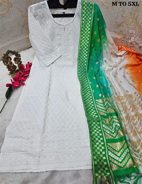 republic day kurti tricolor dupatta set  women vasangini