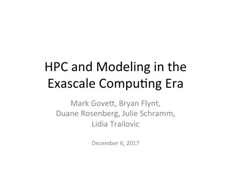 Pdf Hpc And Modeling In The Exascale Computing Era