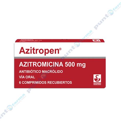 Azitropen Azitromicina 500 Mg Caja De 6 Comprimidos Recubiertos