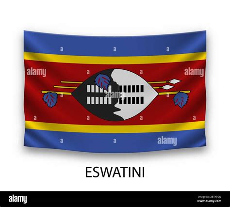 Hanging Silk Flag Of Eswatini Vector Illustration Stock Vector Image