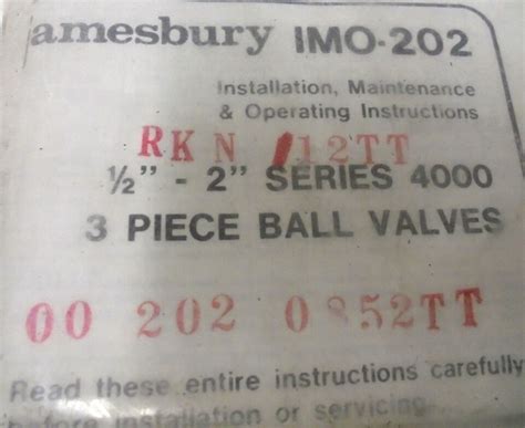 Jamesbury Piece Ball Valve Seal Kit Imo Series